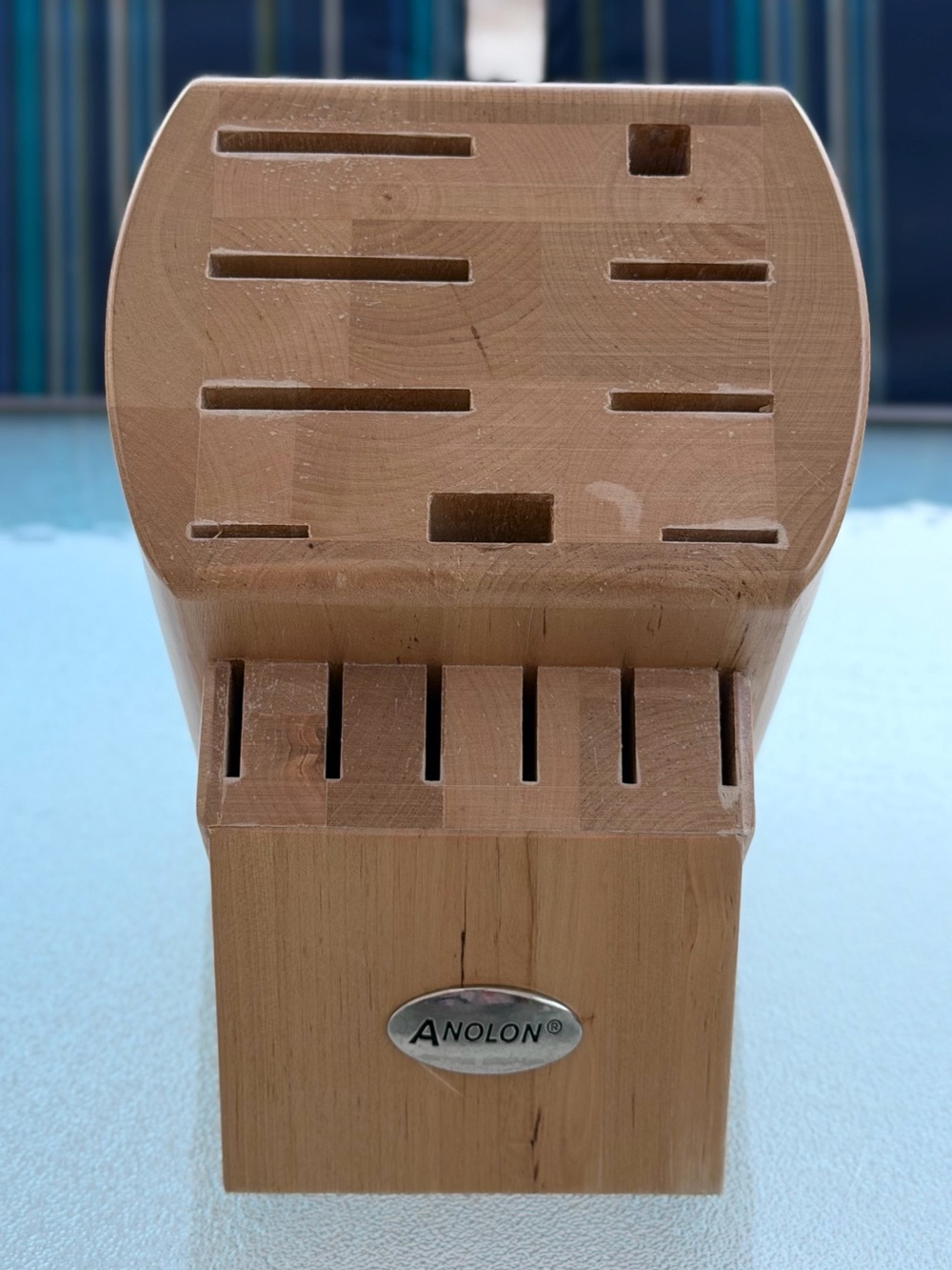 Anolon Light Maple Wood 13-Slot Knife Block Only ~ No Knives